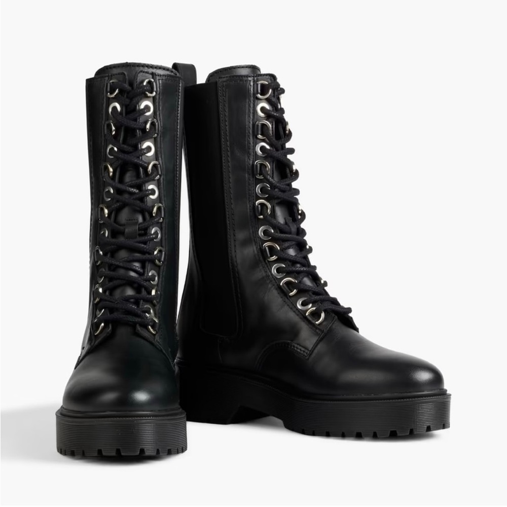 Maje black combat boots in size 39 (US 8)